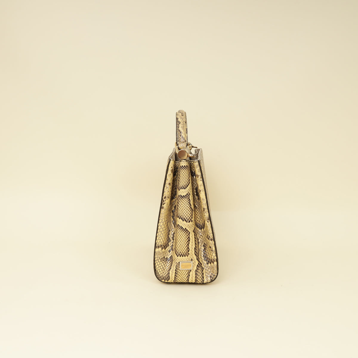 Dolce & Gabbana Beige Python Sicily Shopper Bag-Dolce & Gabbana-THE CLOSET