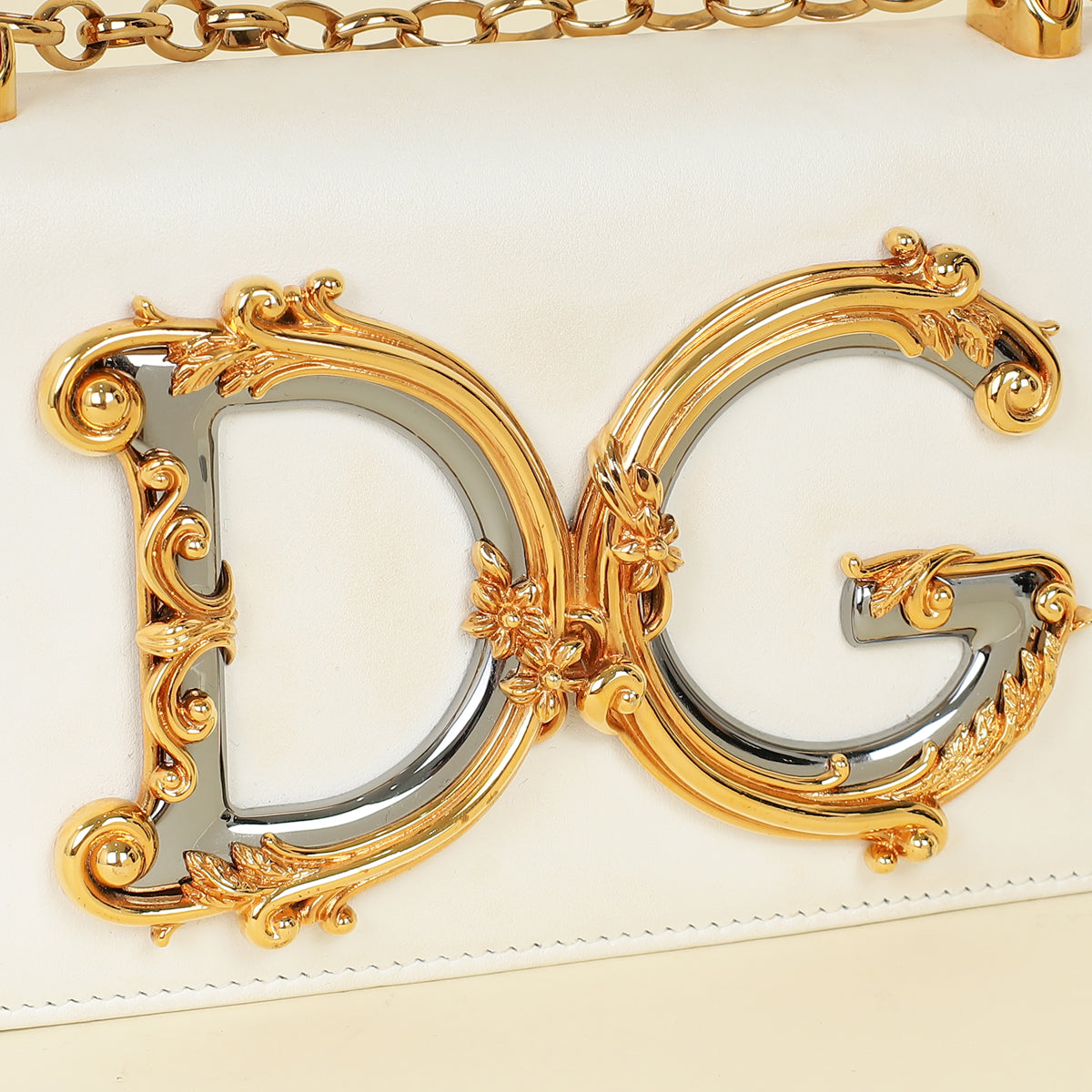 Dolce & Gabbana White DG Girl Phone Chain Bag-Dolce & Gabbana-THE CLOSET