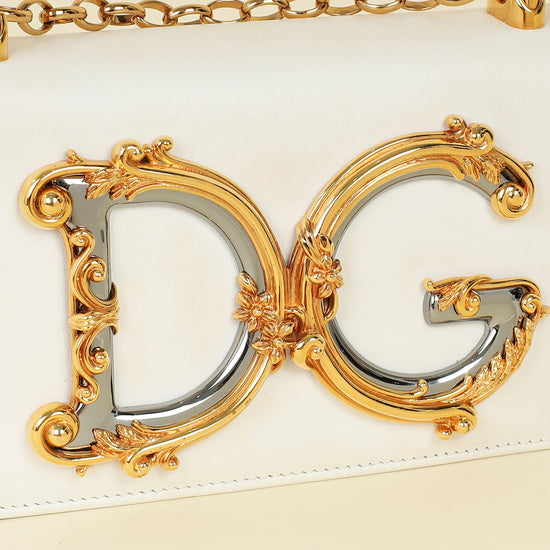 Dolce & Gabbana White DG Girl Phone Chain Bag-Dolce & Gabbana-THE CLOSET