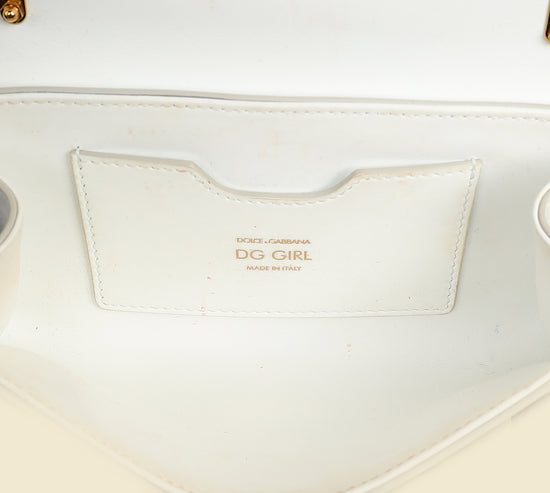 Dolce & Gabbana White DG Girl Phone Chain Bag-Dolce & Gabbana-THE CLOSET