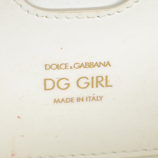Dolce & Gabbana White DG Girl Phone Chain Bag-Dolce & Gabbana-THE CLOSET