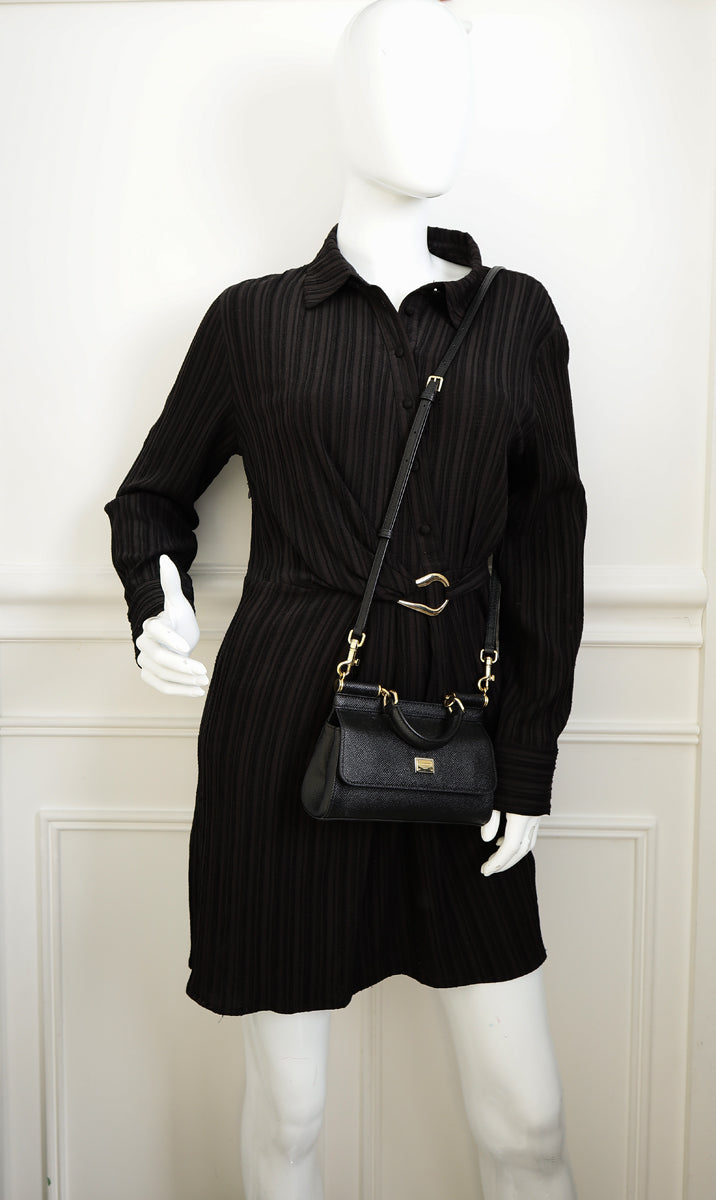 Dolce & Gabbana Black Small Miss Sicily East West Bag