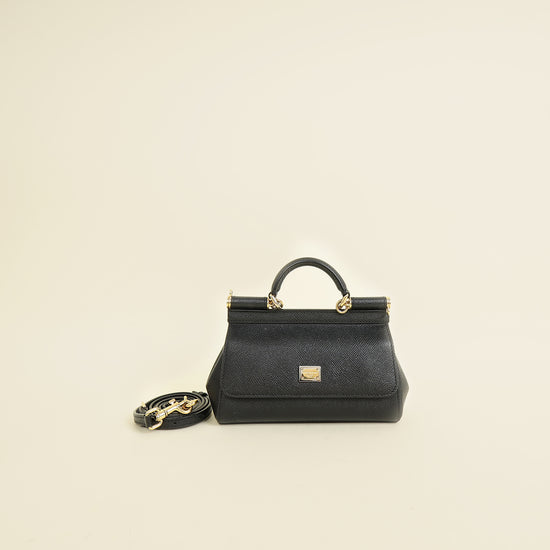 Dolce & Gabbana Black Small Miss Sicily East West Bag