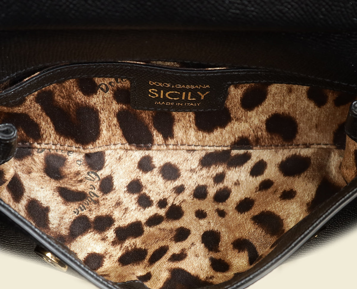 Dolce & Gabbana Black Small Miss Sicily East West Bag