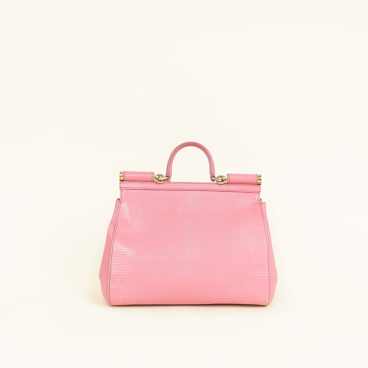 Dolce & Gabbana Pink Iguana Print Sicily Medium Bag-Dolce & Gabbana-Handbags-THE CLOSET