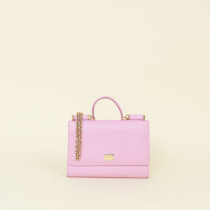 Dolce & GAbbana Pink Sicily Smart Gloss Bag Chain Wallet