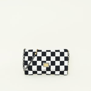 Dolce & Gabbana Bicolor Check Printed Compact Shoulder Bag