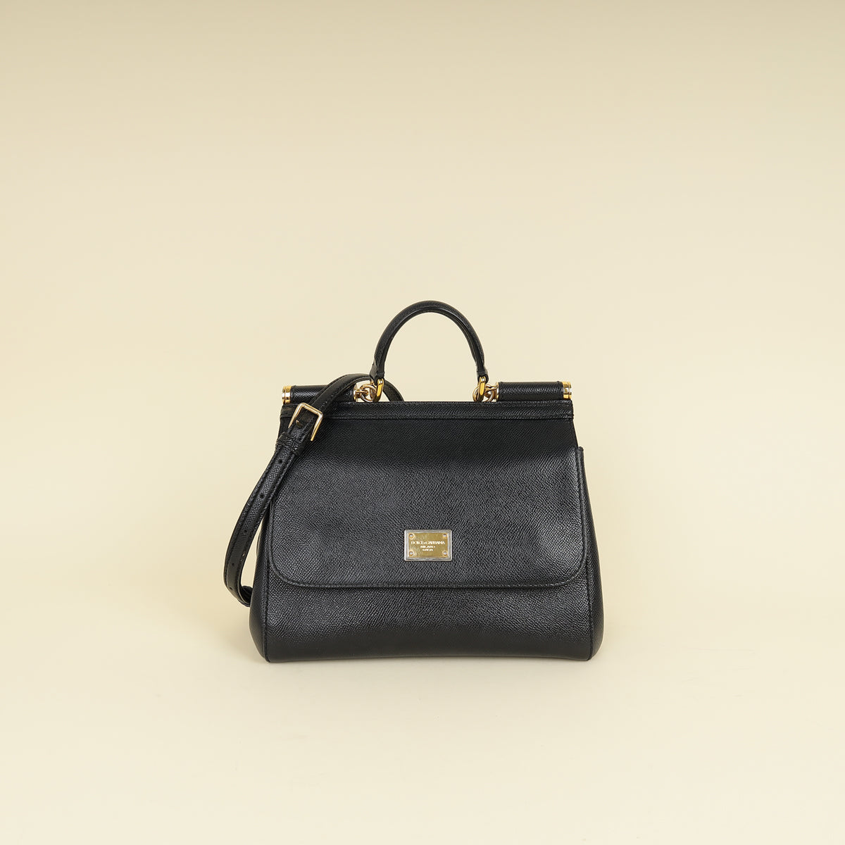 Dolce & Gabbana Black Dauphine Sicily Medium Bag-Dolce & Gabbana-THE CLOSET