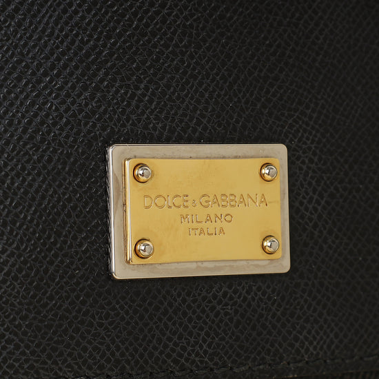 Dolce & Gabbana Black Dauphine Sicily Medium Bag-Dolce & Gabbana-THE CLOSET