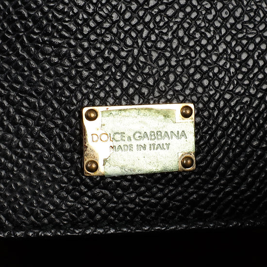 Dolce & Gabbana Black Dauphine Sicily Medium Bag-Dolce & Gabbana-THE CLOSET