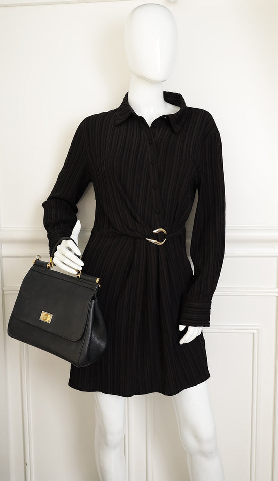 Dolce & Gabbana Black Dauphine Sicily Medium Bag-Dolce & Gabbana-THE CLOSET