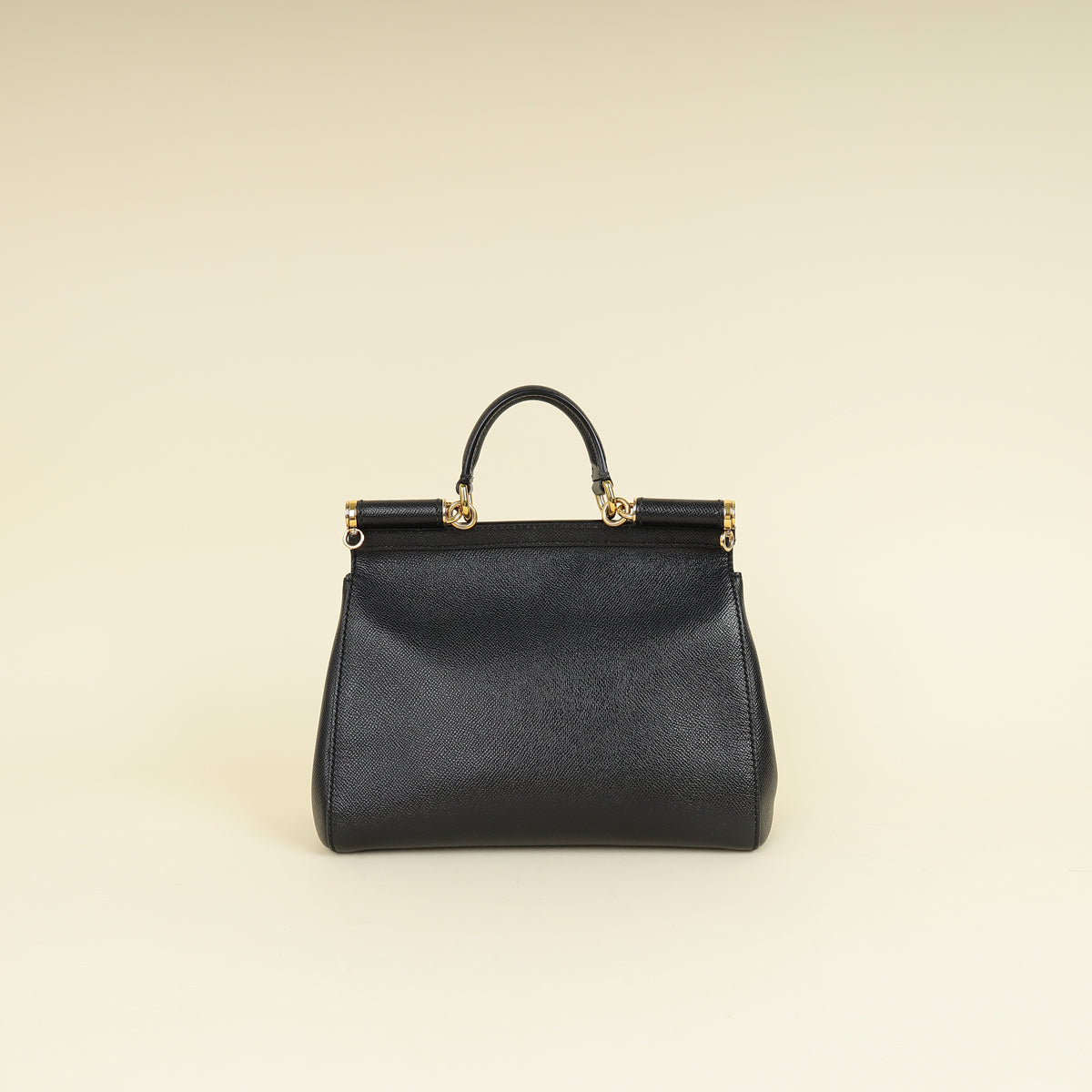 Dolce & Gabbana Black Dauphine Sicily Medium Bag-Dolce & Gabbana-THE CLOSET