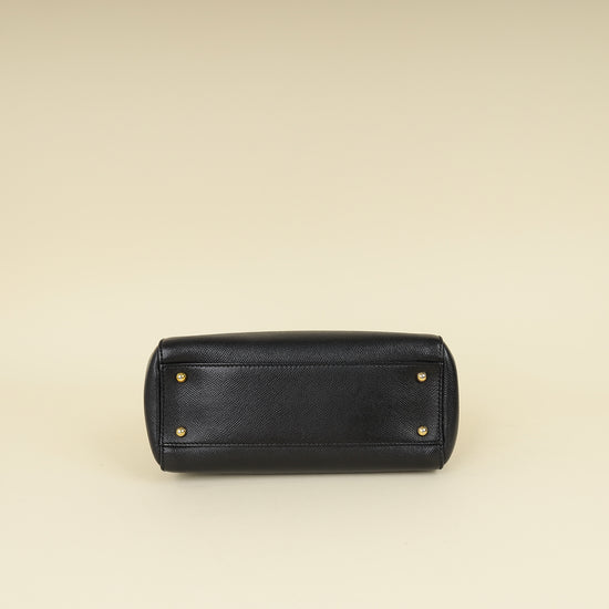 Dolce & Gabbana Black Dauphine Sicily Medium Bag-Dolce & Gabbana-THE CLOSET