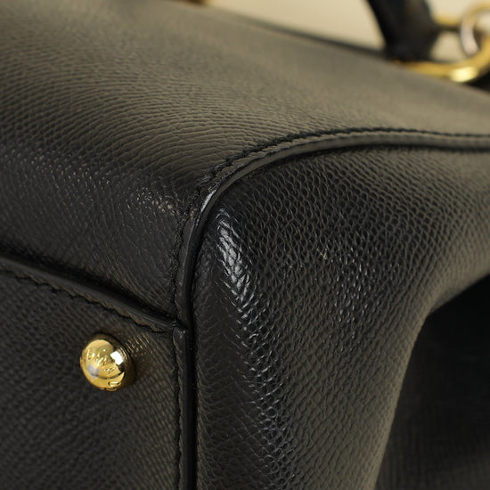 Dolce & Gabbana Black Dauphine Sicily Medium Bag-Dolce & Gabbana-THE CLOSET