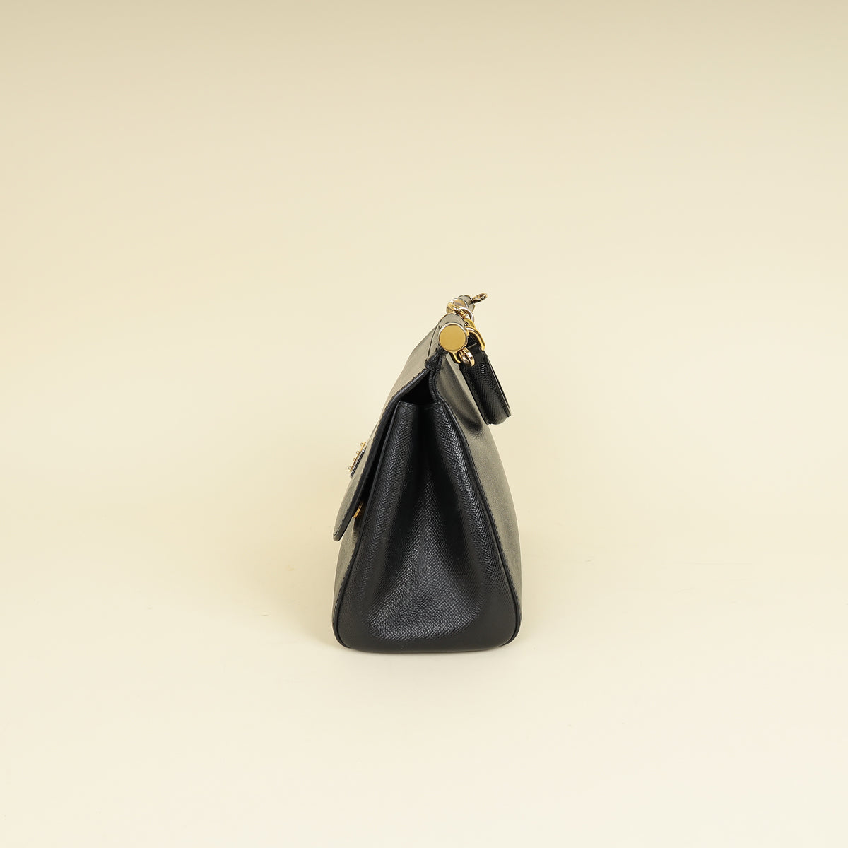 Dolce & Gabbana Black Dauphine Sicily Medium Bag-Dolce & Gabbana-THE CLOSET