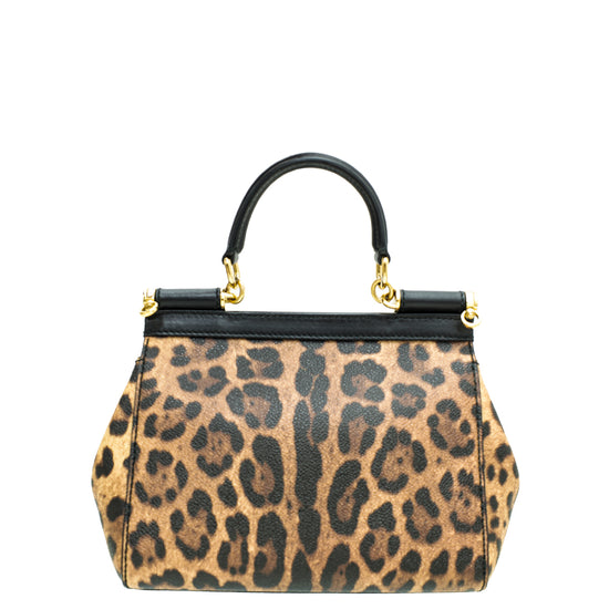 Dolce & Gabbana Bicolor Leopard Print Sicily Small Bag