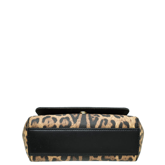 Dolce & Gabbana Bicolor Leopard Print Sicily Small Bag