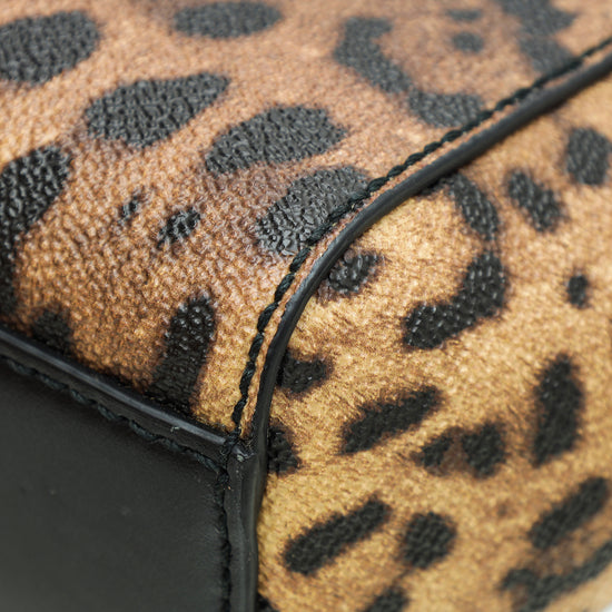 Dolce & Gabbana Bicolor Leopard Print Sicily Small Bag