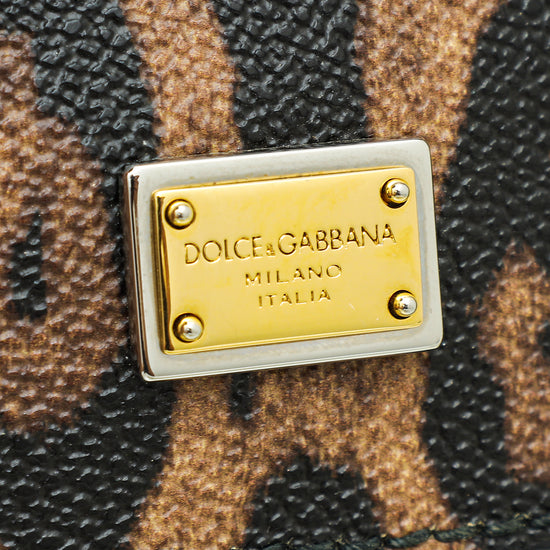Dolce & Gabbana Bicolor Leopard Print Sicily Small Bag