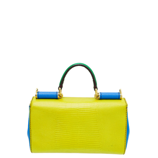 Dolce & Gabbana Multicolor Lizard Embossed Sicily Bag