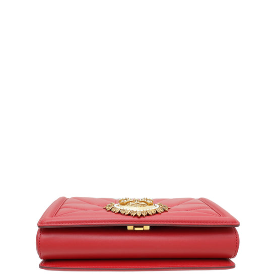 Dolce & Gabbana Red Devotion Medium Flap Chain Bag