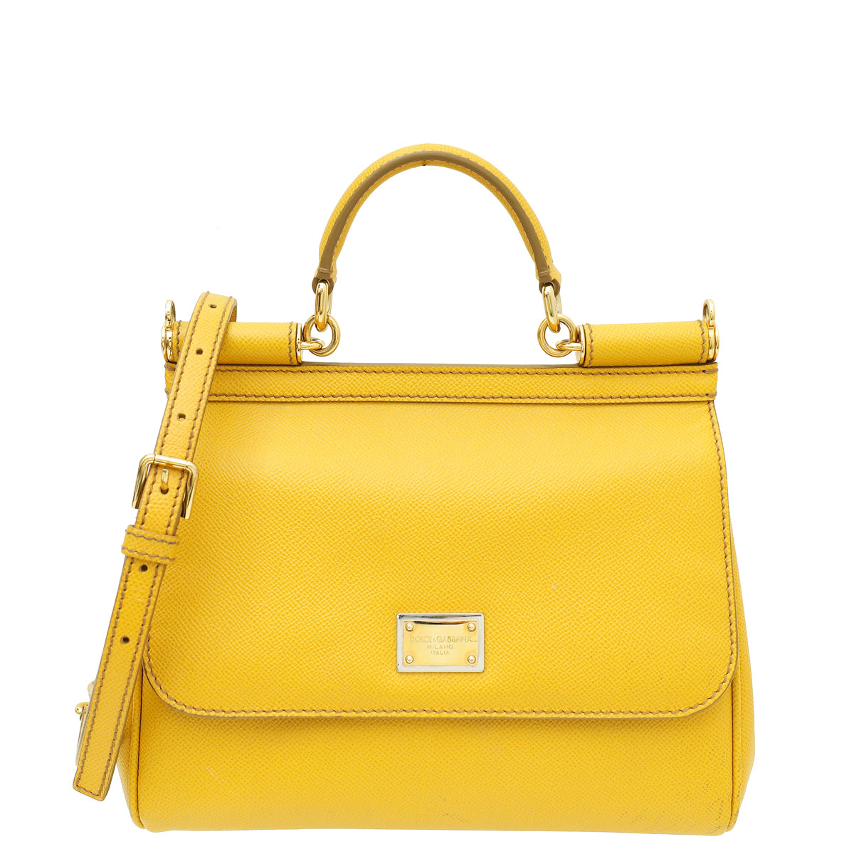Dolce & Gabbana Yellow Sicily Dauphine Medium Bag-Dolce & Gabbana-THE CLOSET