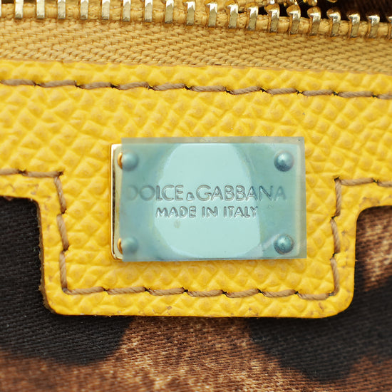 Dolce & Gabbana Yellow Sicily Dauphine Medium Bag