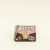 Dolce & Gabbana Pink Multicolor Lucia Queen Embellished Shoulder Bag