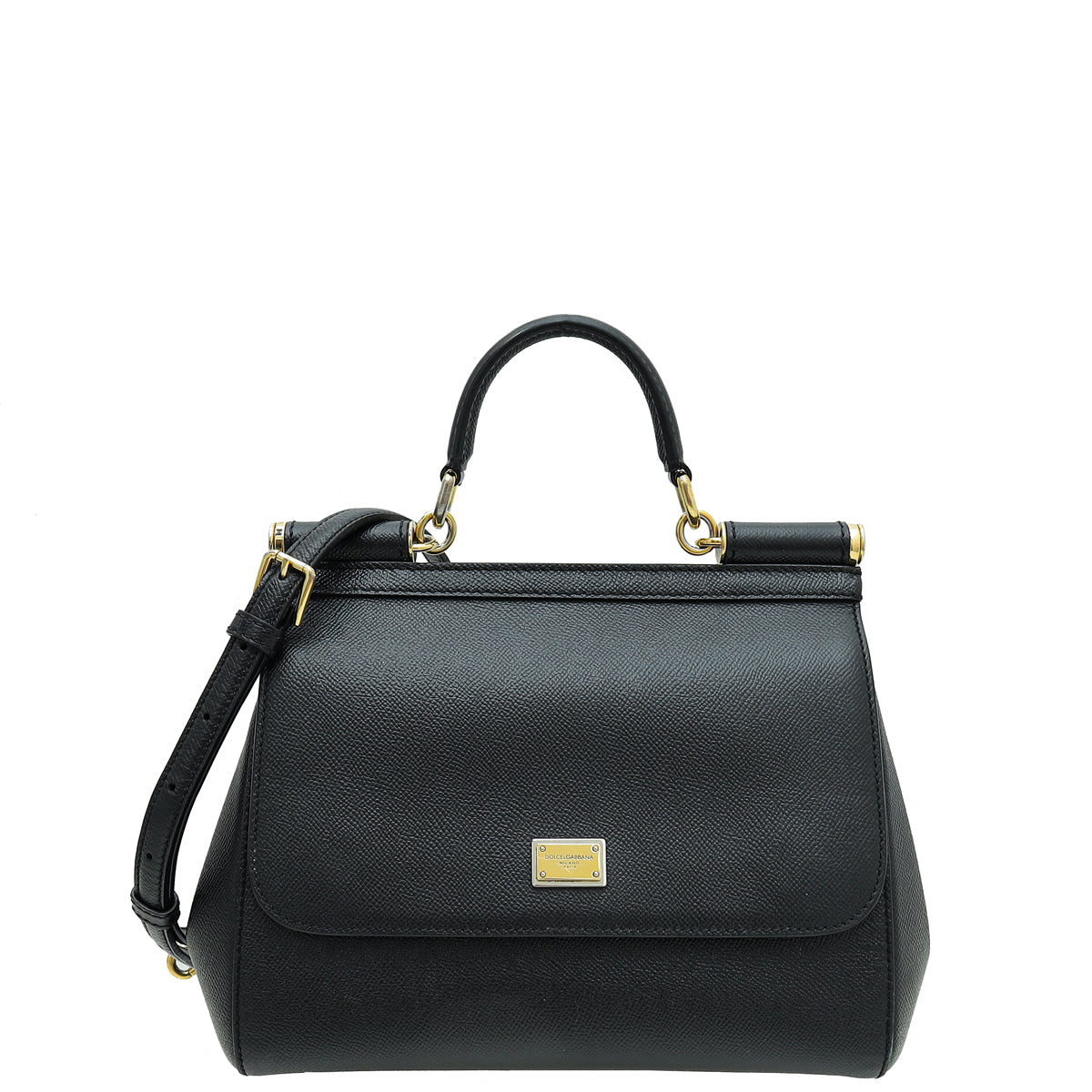 Dolce & Gabbana Black Dauphine Sicily Medium Bag-Dolce & Gabbana-THE CLOSET