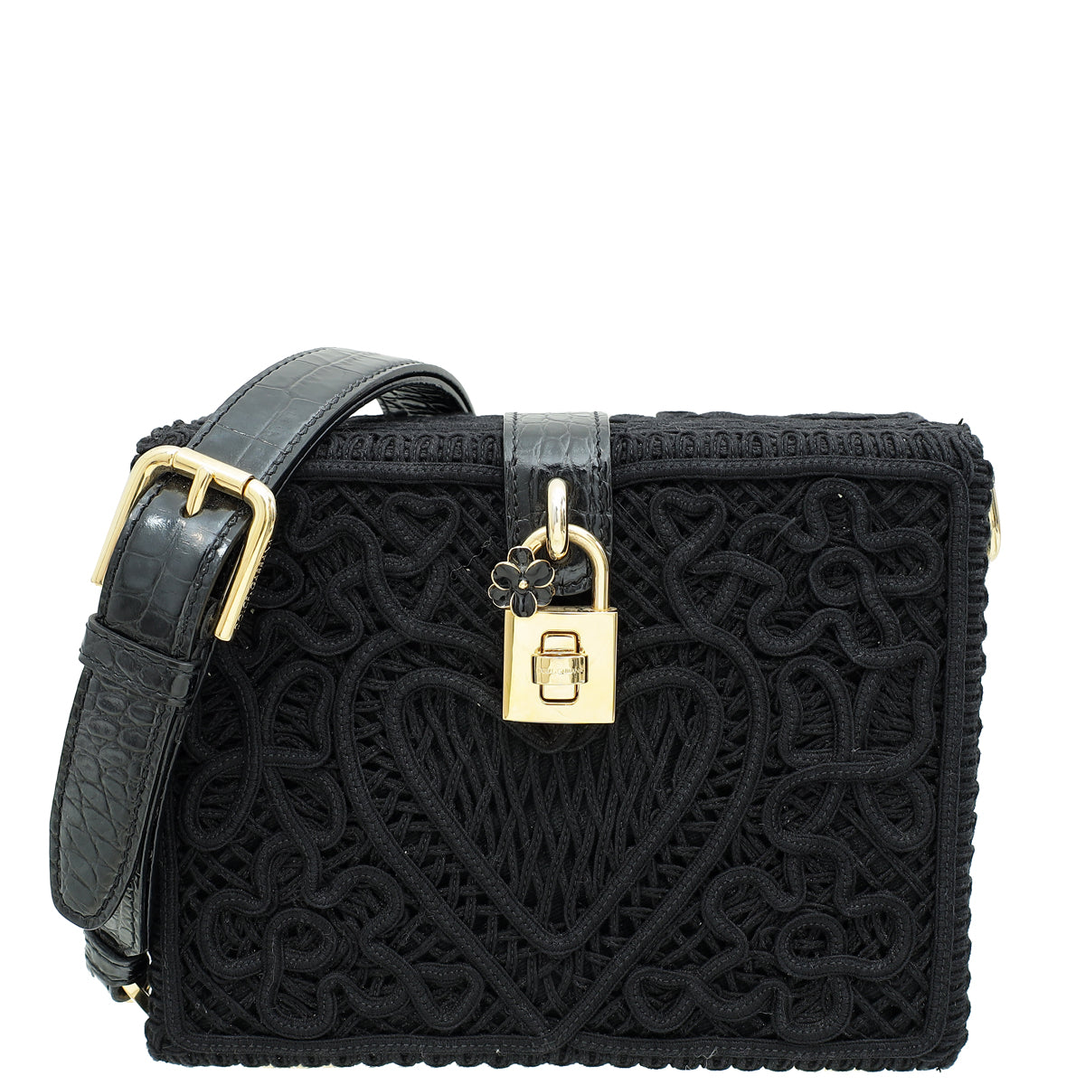 Dolce & Gabbana Black Cordonetto Lace "Dolce Bag"-Dolce & Gabbana-THE CLOSET