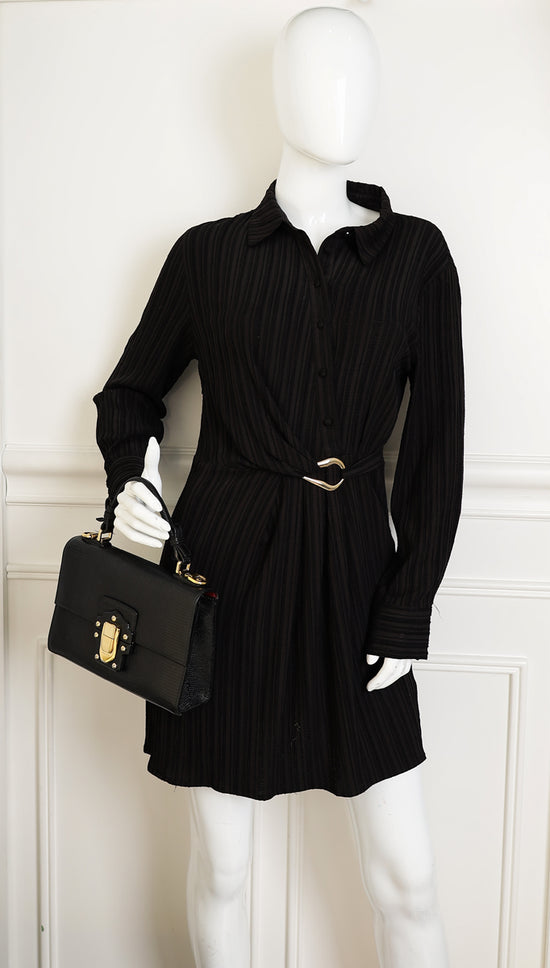 Dolce & Gabbana Black Iguana Print Lucia Bag