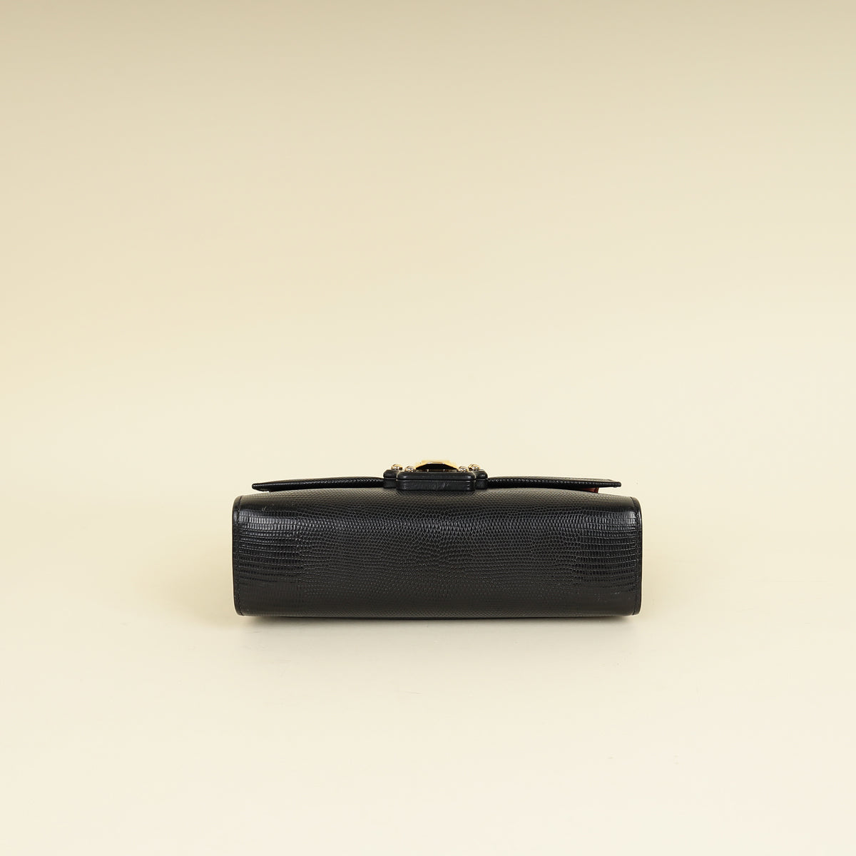 Dolce & Gabbana Black Iguana Print Lucia Bag