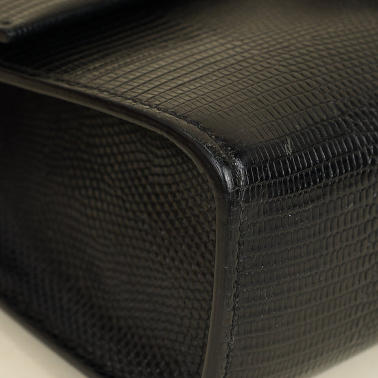 Dolce & Gabbana Black Iguana Print Lucia Bag