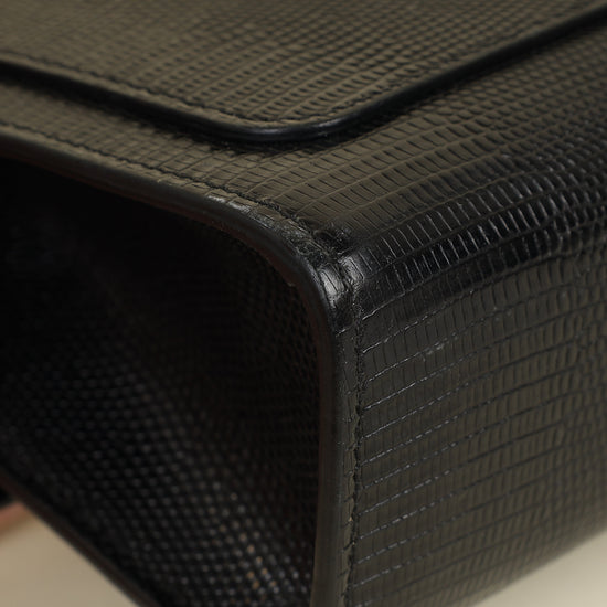 Dolce & Gabbana Black Iguana Print Lucia Bag