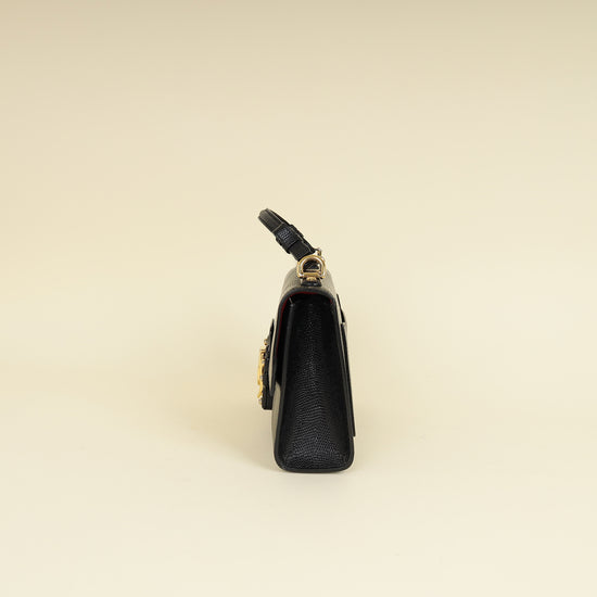 Dolce & Gabbana Black Iguana Print Lucia Bag