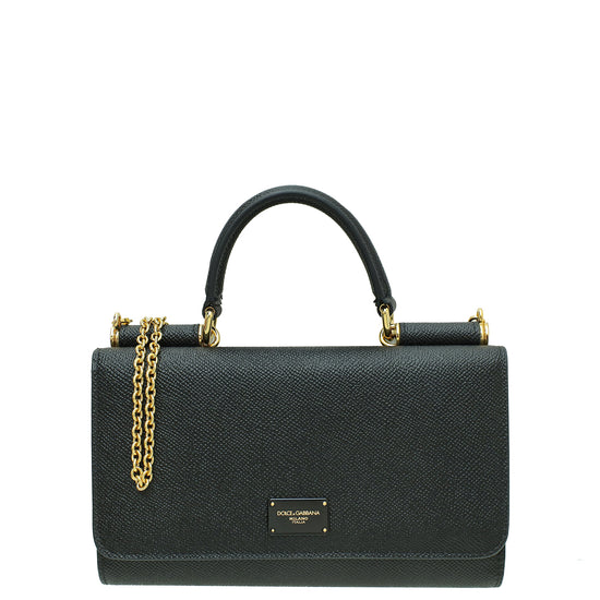 Dolce & Gabbana Black Miss Sicily Von Phone Bag