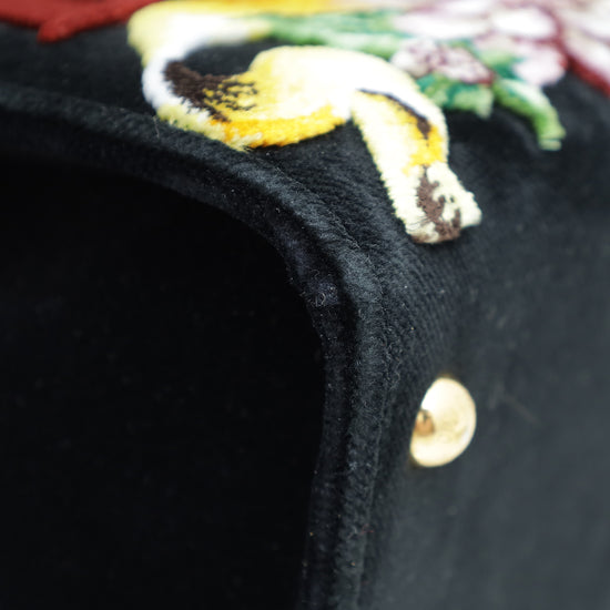Dolce & Gabbana Multicolor Velvet and Python Handle Welcome Fashion Devotion Top Handle Bag