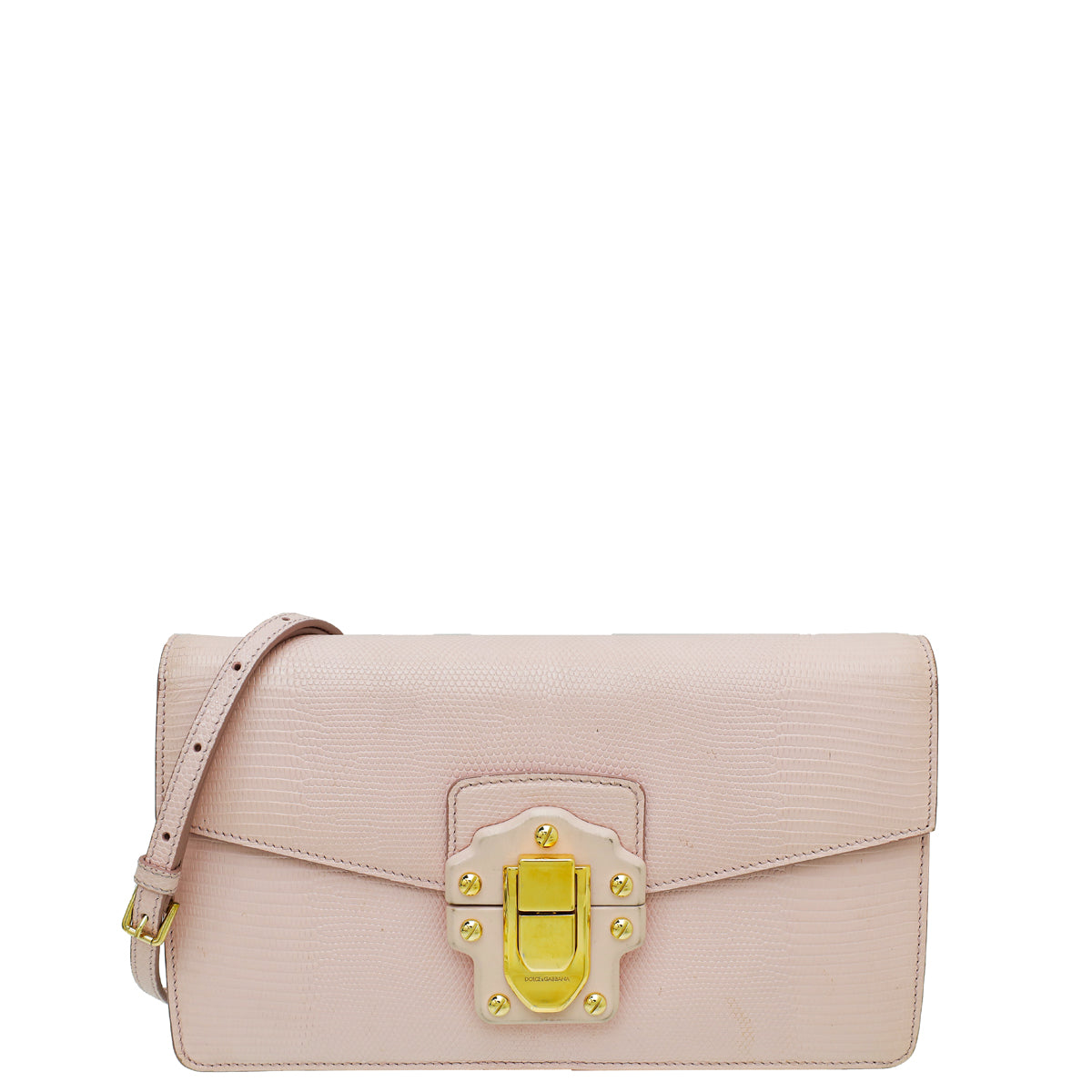 Dolce & Gabbana Pink Iguana Print Lucia Shoulder Bag-Dolce & Gabbana-THE CLOSET