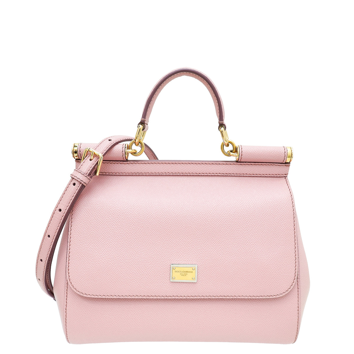 Dolce & Gabbana Light Pink Dauphine Sicily Medium Bag-Dolce & Gabbana-THE CLOSET
