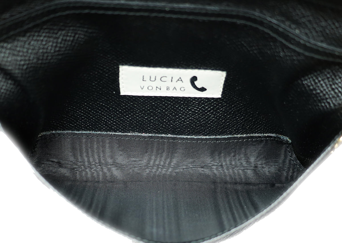 Dolce & Gabbana Black Lizard Embossed Lucia Von Bag