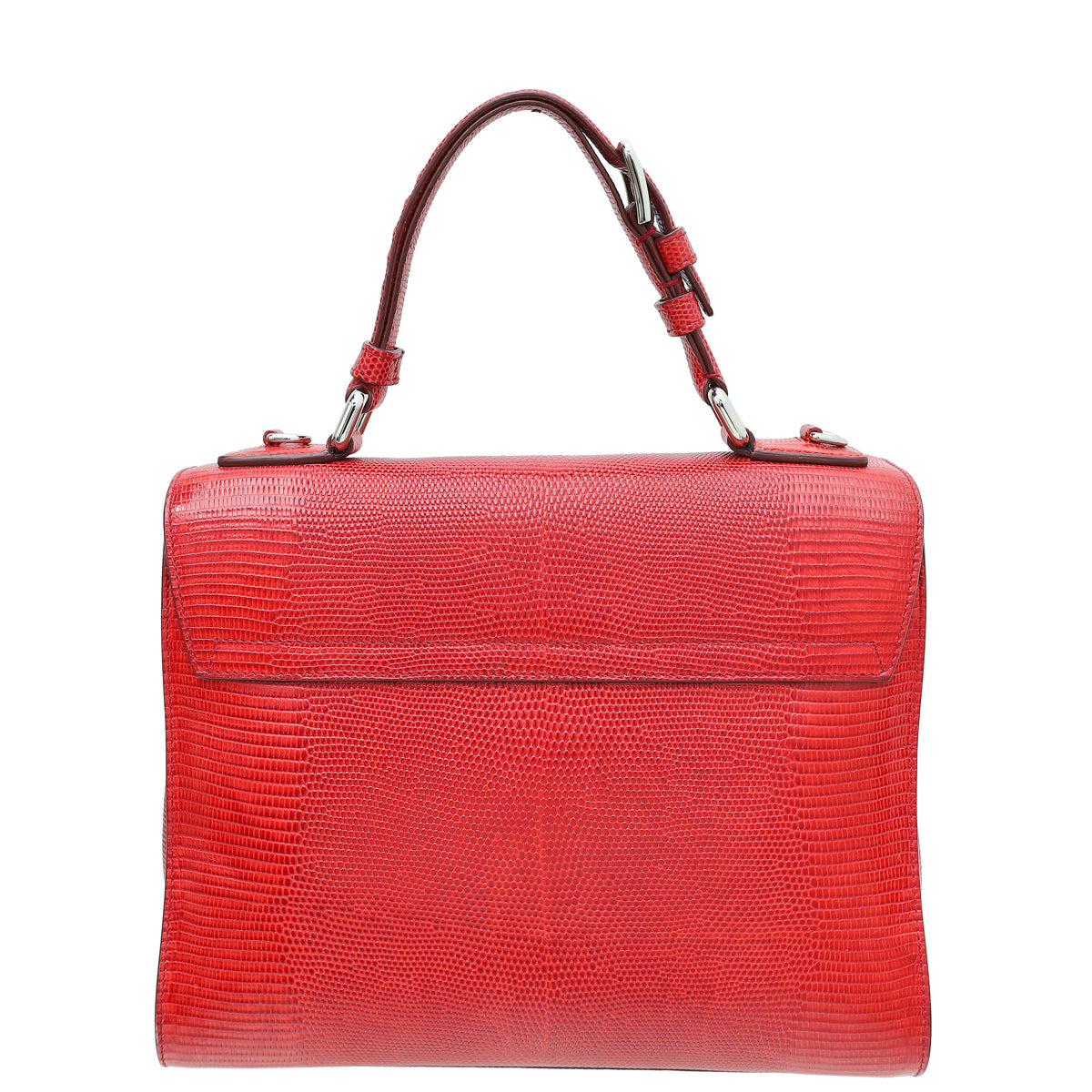 Dolce & Gabbana Red Lizard Print Miss Monica Top Handle Medium Bag-Dolce & Gabbana-THE CLOSET