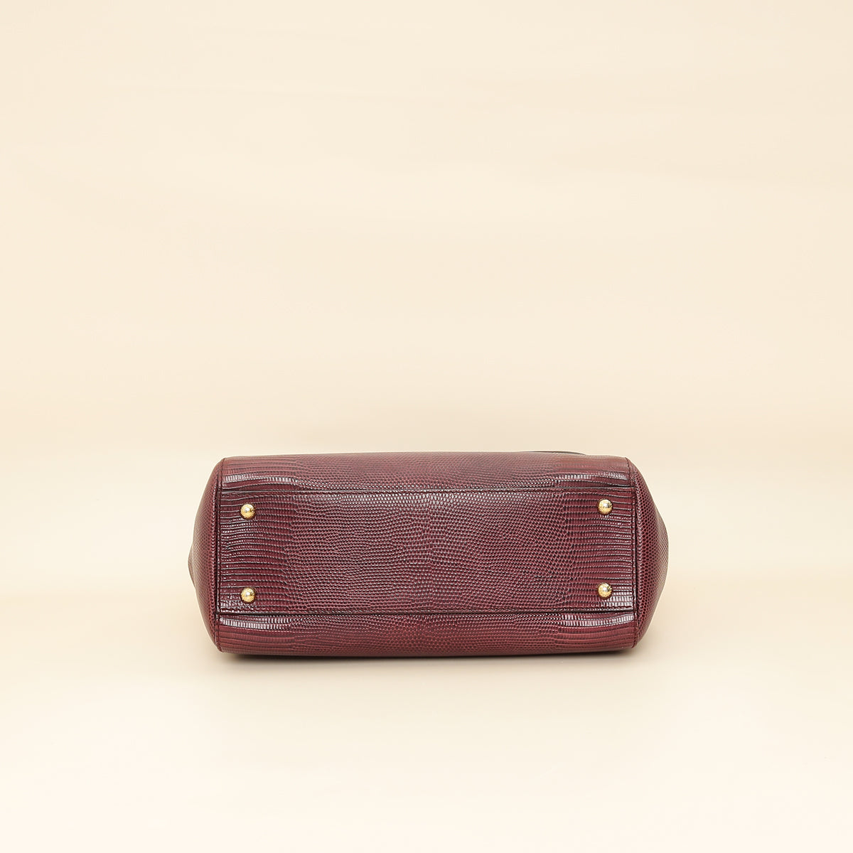 Dolce & Gabbana Burgundy Sicily Iguana Print Medium Bag-Dolce & Gabbana-THE CLOSET