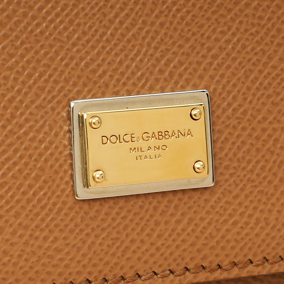 Dolce & Gabbana Brown Sicily Dauphine Medium Flap Bag-Dolce & Gabbana-THE CLOSET