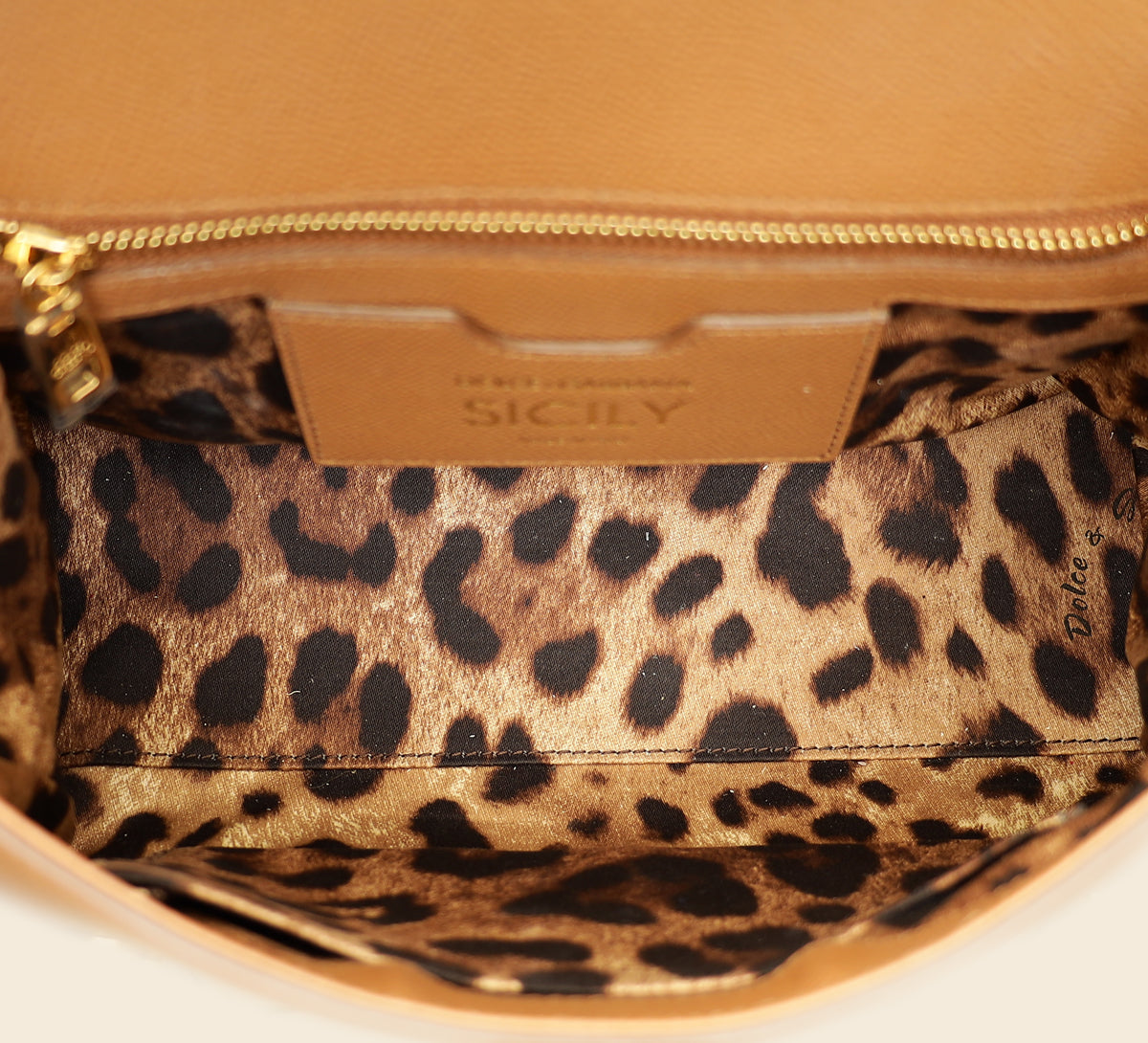 Dolce & Gabbana Brown Sicily Dauphine Medium Flap Bag-Dolce & Gabbana-THE CLOSET