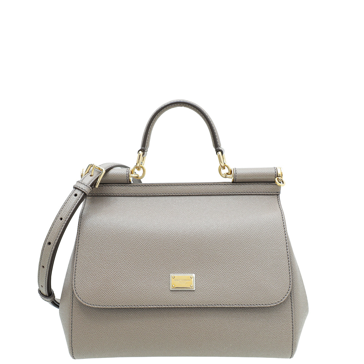 Dolce & Gabbana Etoupe Dauphine Sicily Medium Bag-Dolce & Gabbana-THE CLOSET