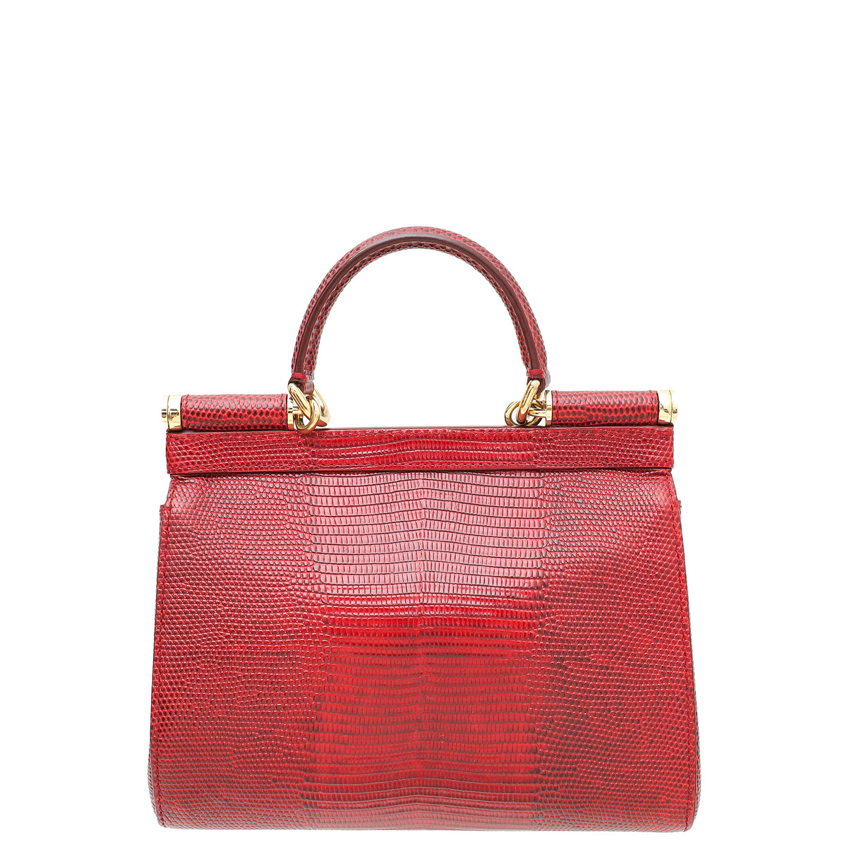 Dolce & Gabbana Red Iguana Print Crystal Sicily Small Bag