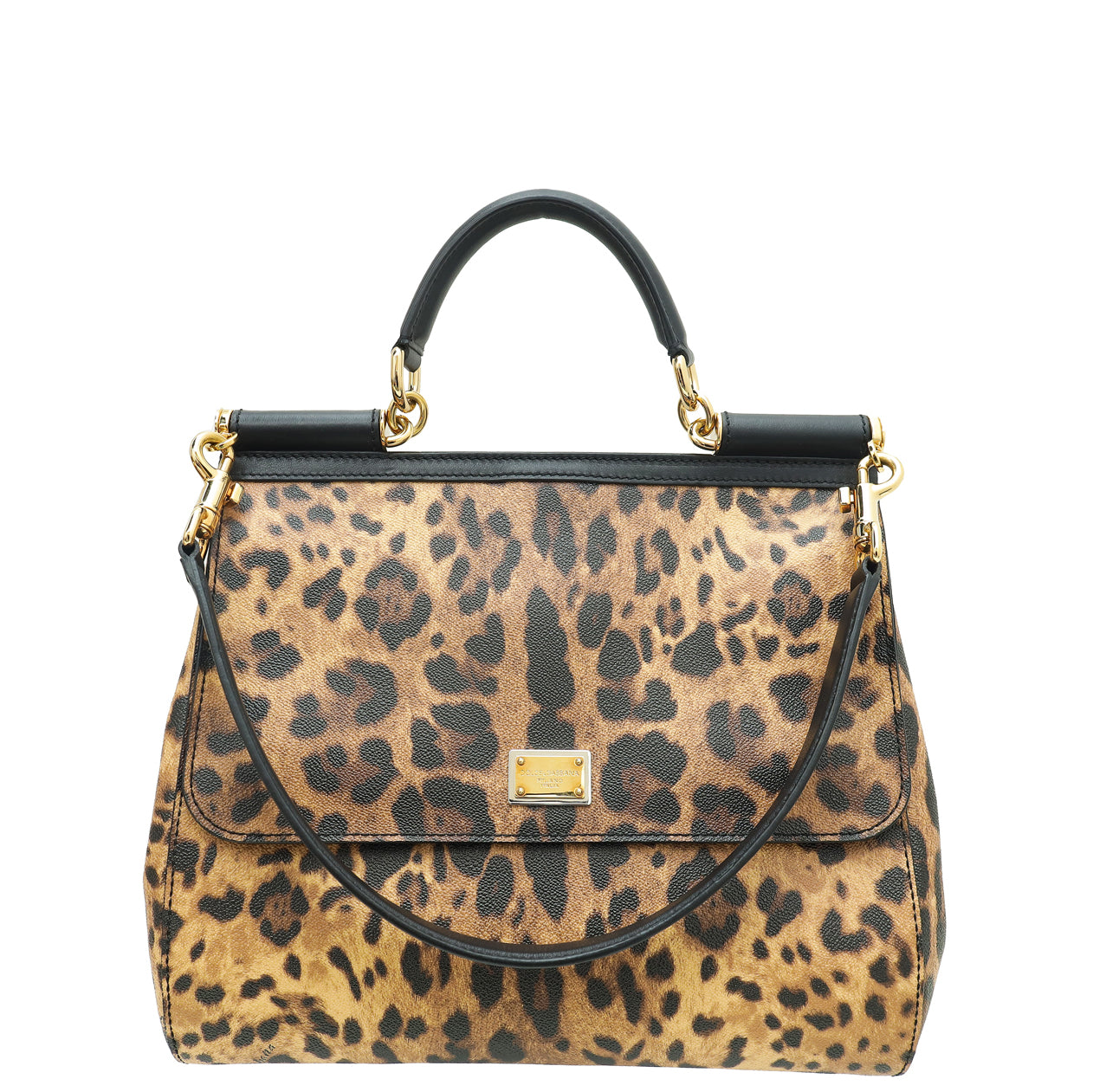 Dolce & Gabbana Bicolor Leopard Print Sicily Large Bag-Dolce & Gabbana-THE CLOSET