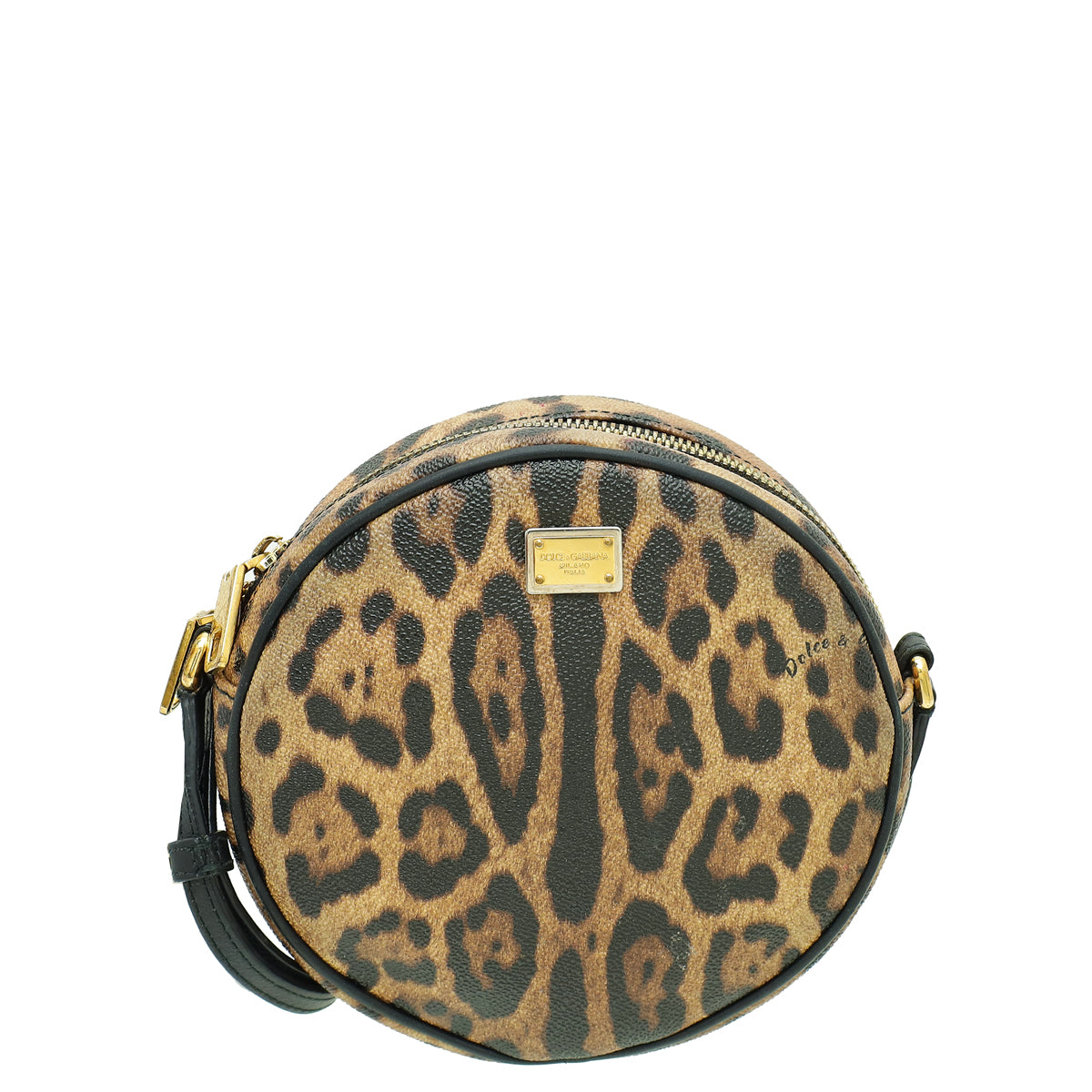 Dolce & Gabbana Bicolor Leopard Print Glam Round Crossbody Bag-Dolce & Gabbana-THE CLOSET