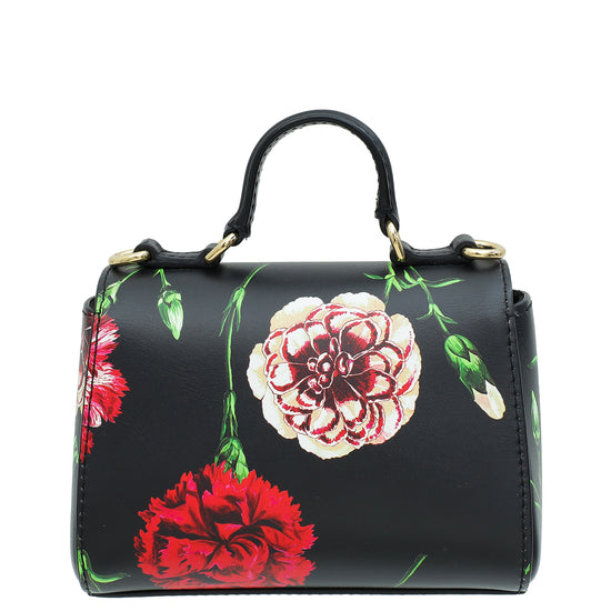 Dolce & Gabbana Black Multicolor DG Floral Print Top Handle Bag-Dolce & Gabbana-THE CLOSET