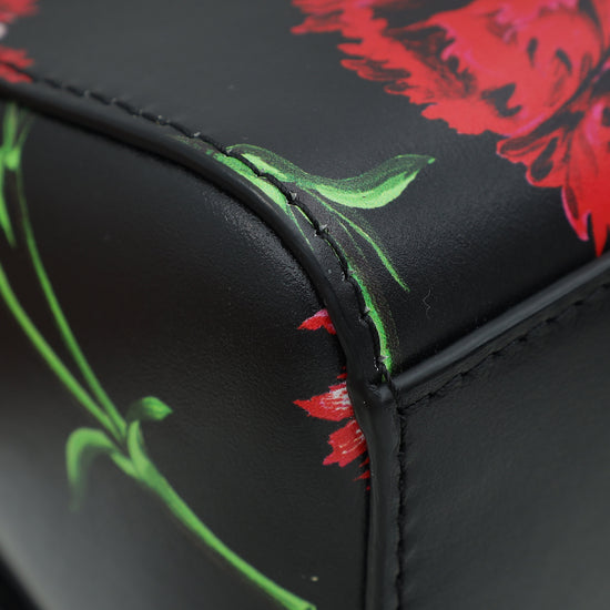 Dolce & Gabbana Black Multicolor DG Floral Print Top Handle Bag-Dolce & Gabbana-THE CLOSET
